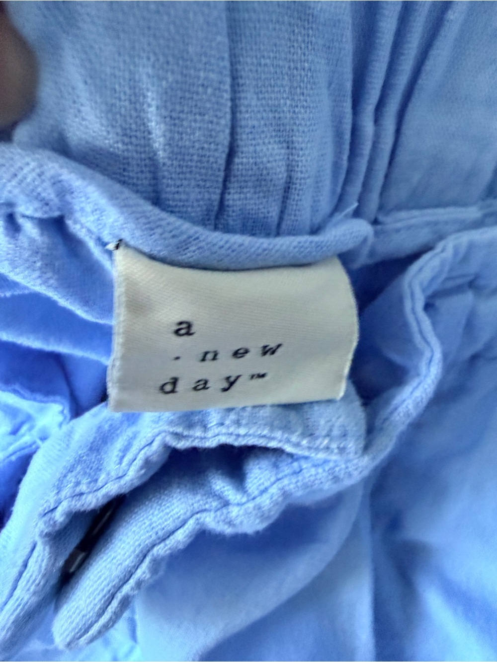 A New Day Light Blue Linen-Blend Casual High Waist Pants - Picture 4 of 6